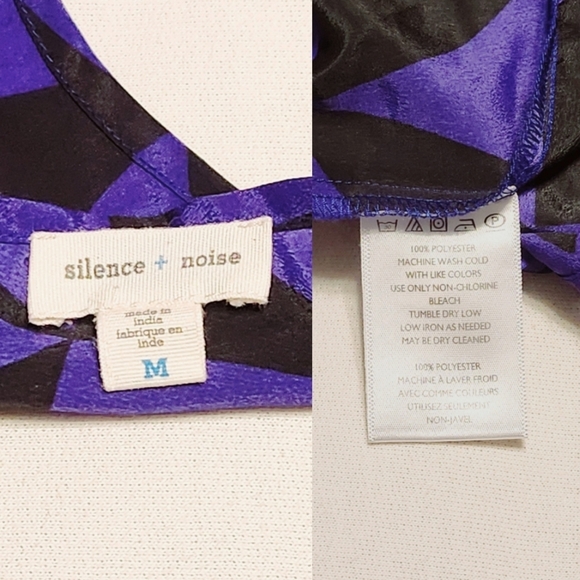 Silence + Noise Geometric Tank Top Purple Black Medium - Picture 7 of 8